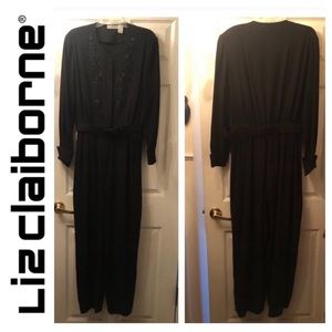 Vintage 80s-90s Black Beaded JUMPSUIT